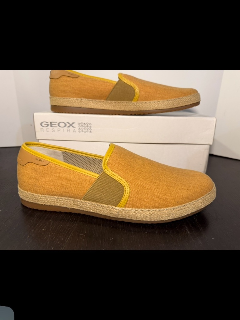 Geox Respira Copacabana 9 Espadrille Slip on Loafers Shoes Curry Mens 11
